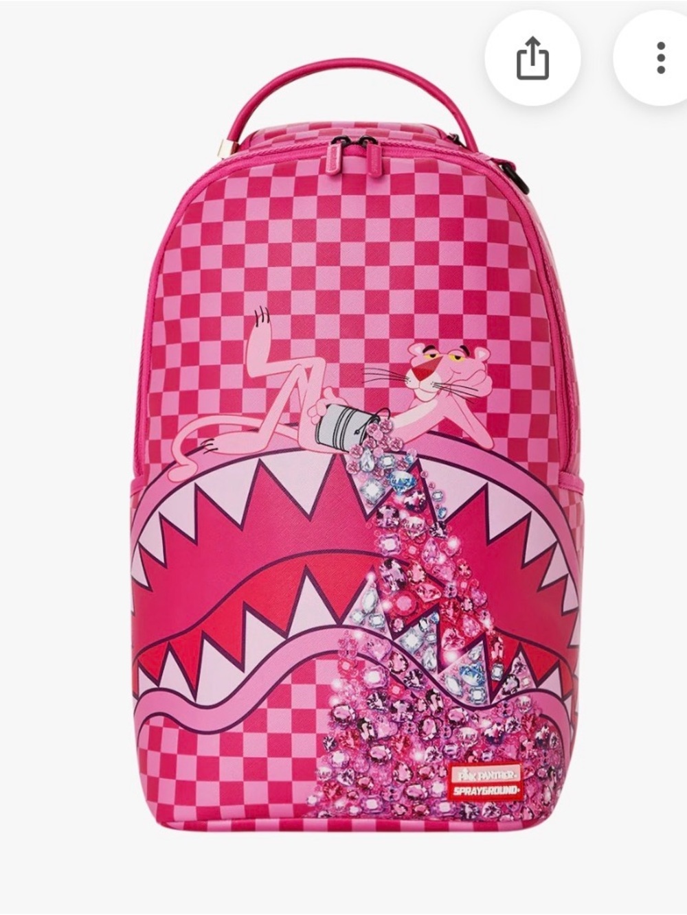Sprayground Pink Panther Hot Pink Checkerboard Backpack